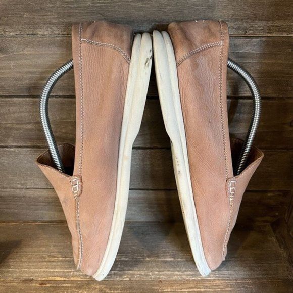 Mens Johnnie-O Light Brown Leather Slip‎ On Loafers Shoes Size 11 M main image 5